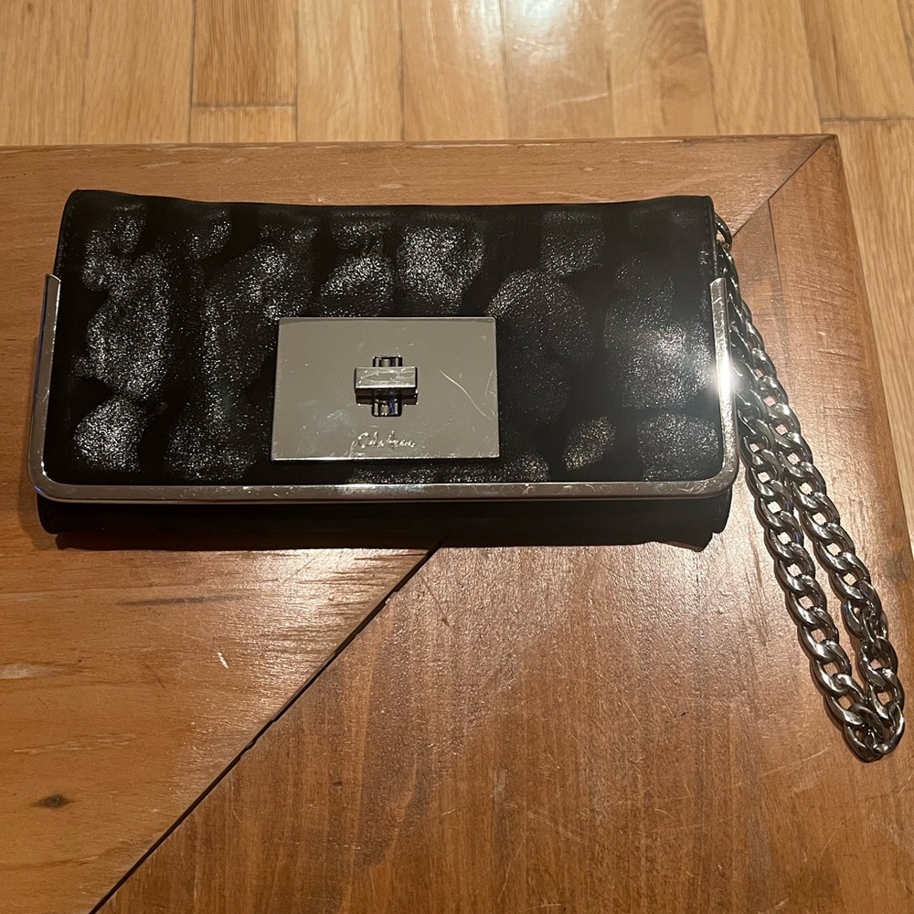 Cole Haan black metallic clutch